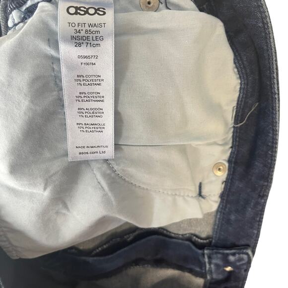 ASOS Denim Women's Plus Size 34/28 High Rise Dark Wash Cropped Jeans - Picture 7 of 10